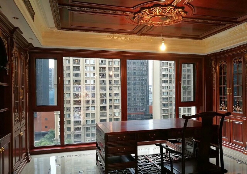 中式鋁包木門窗展示